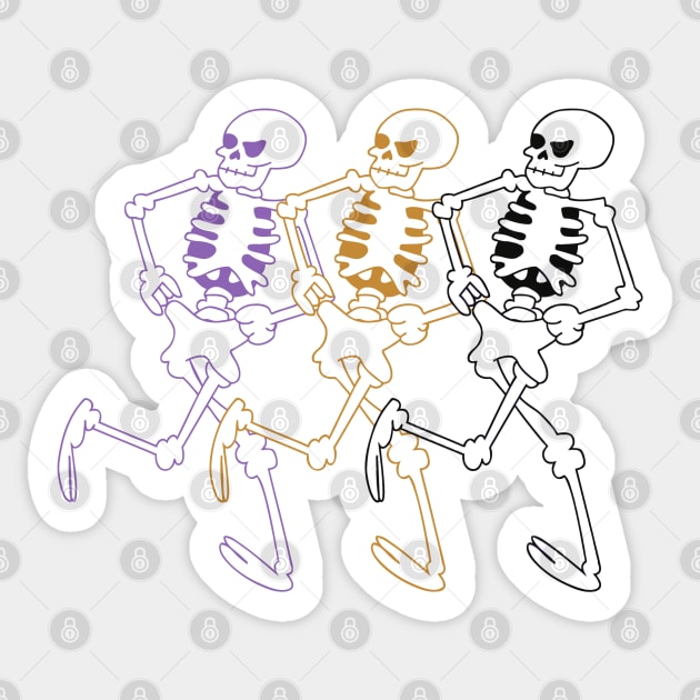 Skeleton Dance Sticker by Summyjaye